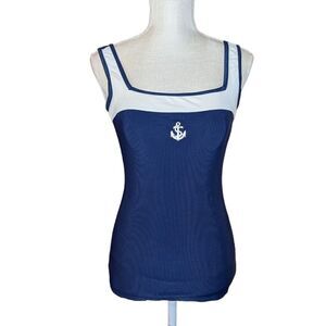 Maillot blue nautical swimsuit‎